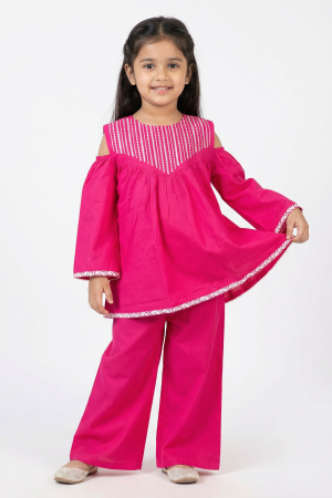 The Fuchsia Sparkle Cold-Shoulder Set