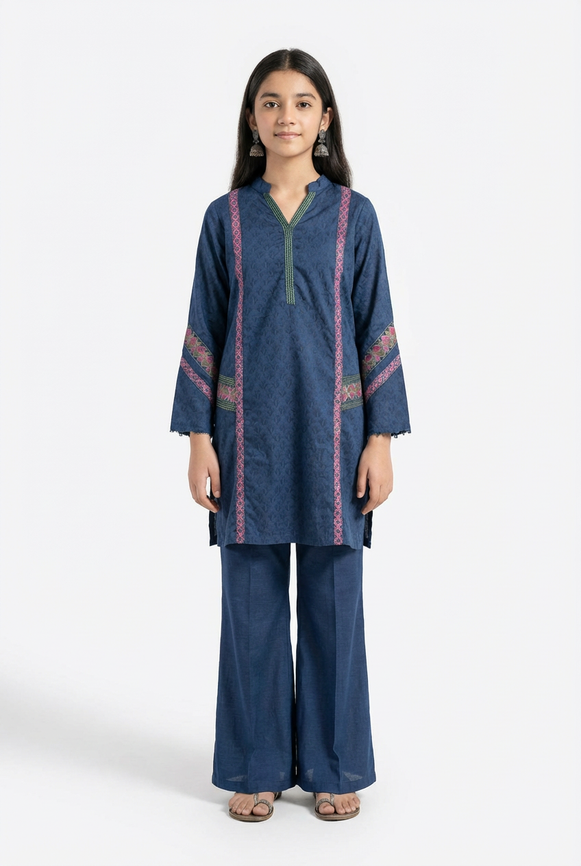 The Midnight Azure Jacquard Co-ord Set - Image 2