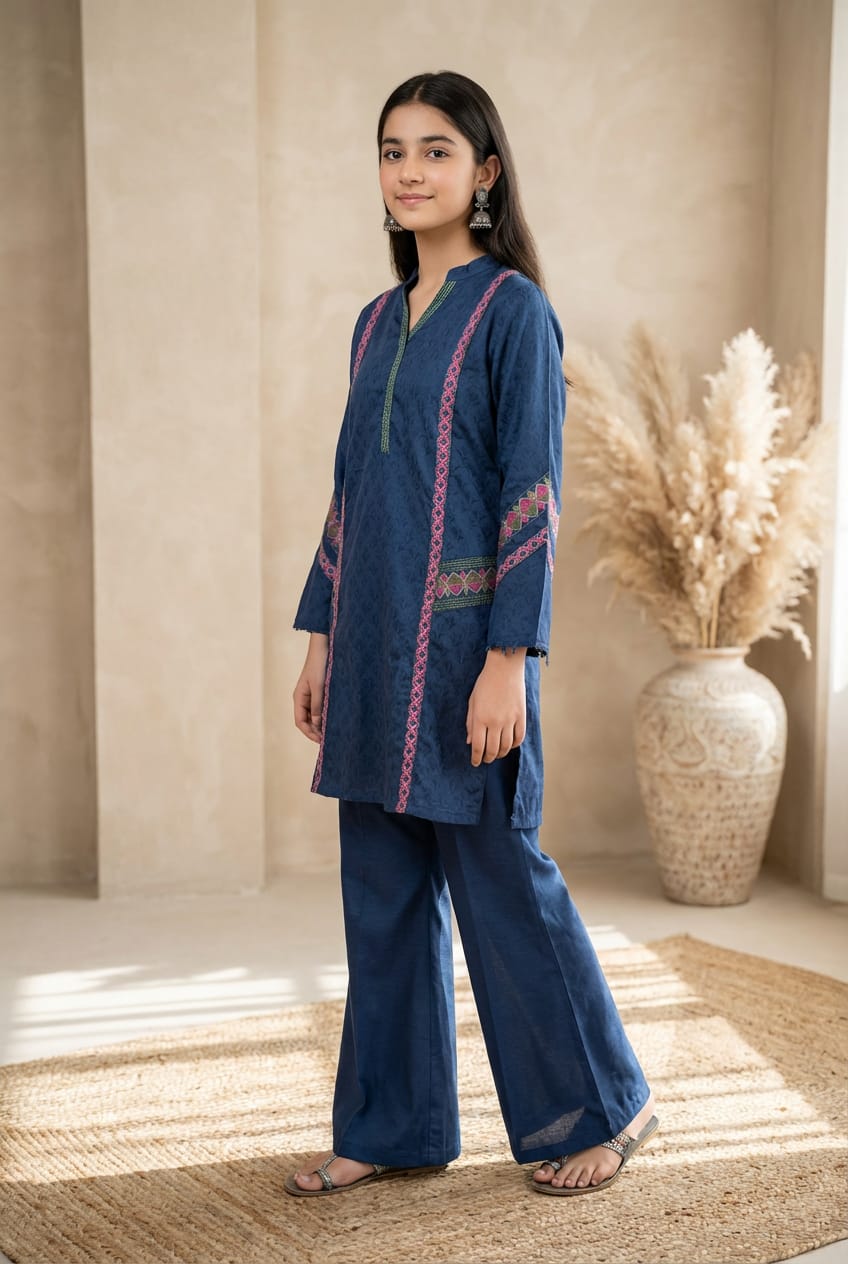 The Midnight Azure Jacquard Co-ord Set